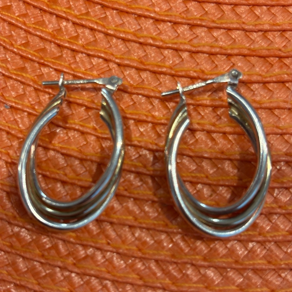 Sterling Italian Silver Hoop Earrings